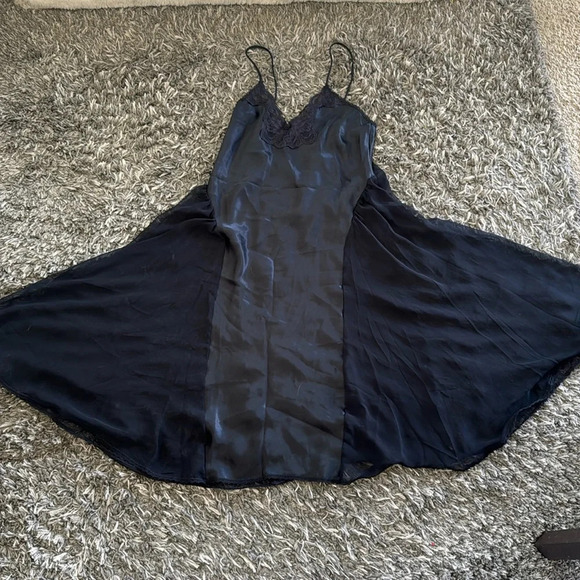 Lucie Ann Peignoir black Robe w/ matching nightgown full swing set Size L - Picture 2 of 14